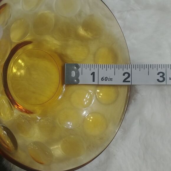 Vintage Hazel Atlas Capri Dot Amber Set of 2 "dip" Bowls - Picture 6 of 7